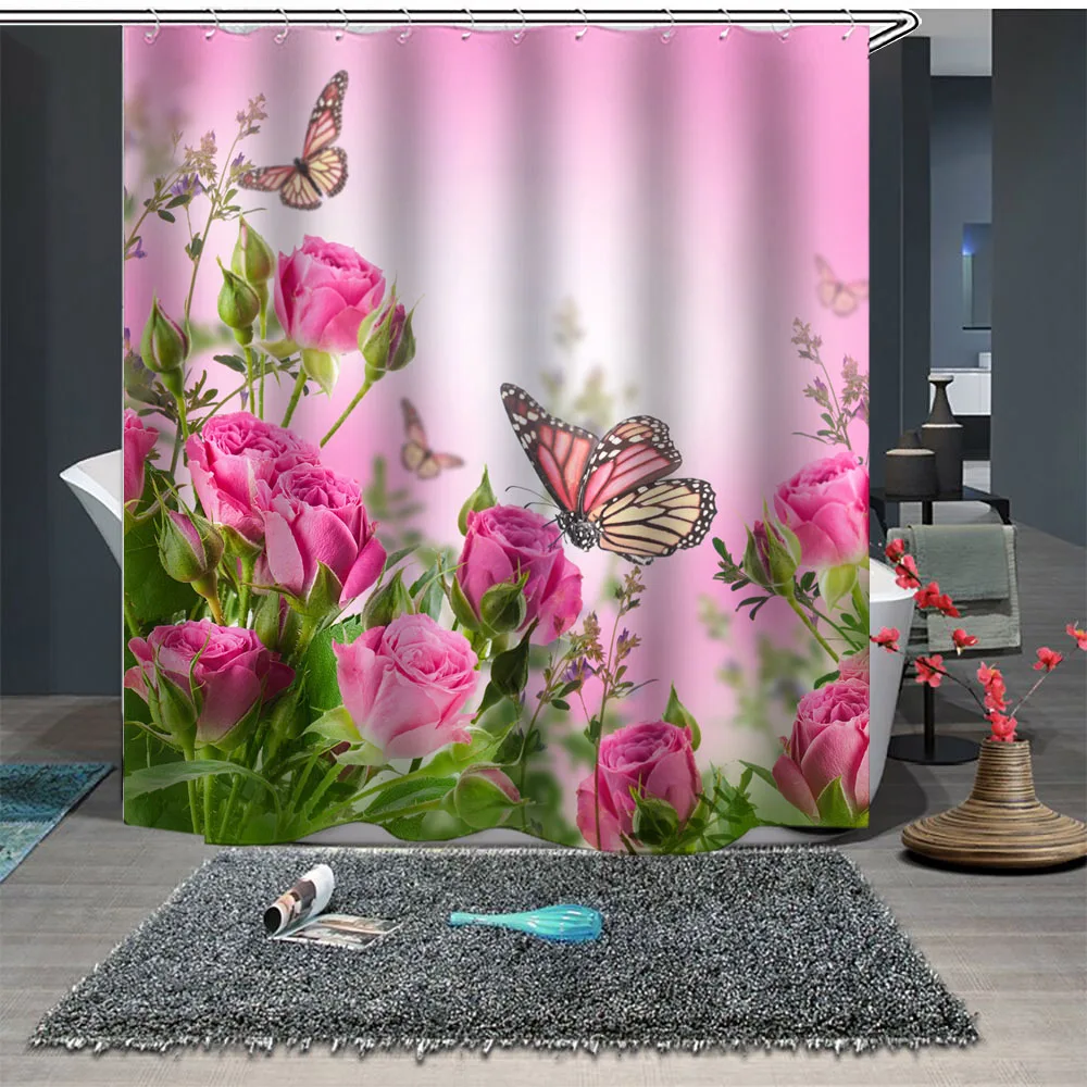 Новый Тропический кактус печать занавеска для душа моющаяся Ванна Декор