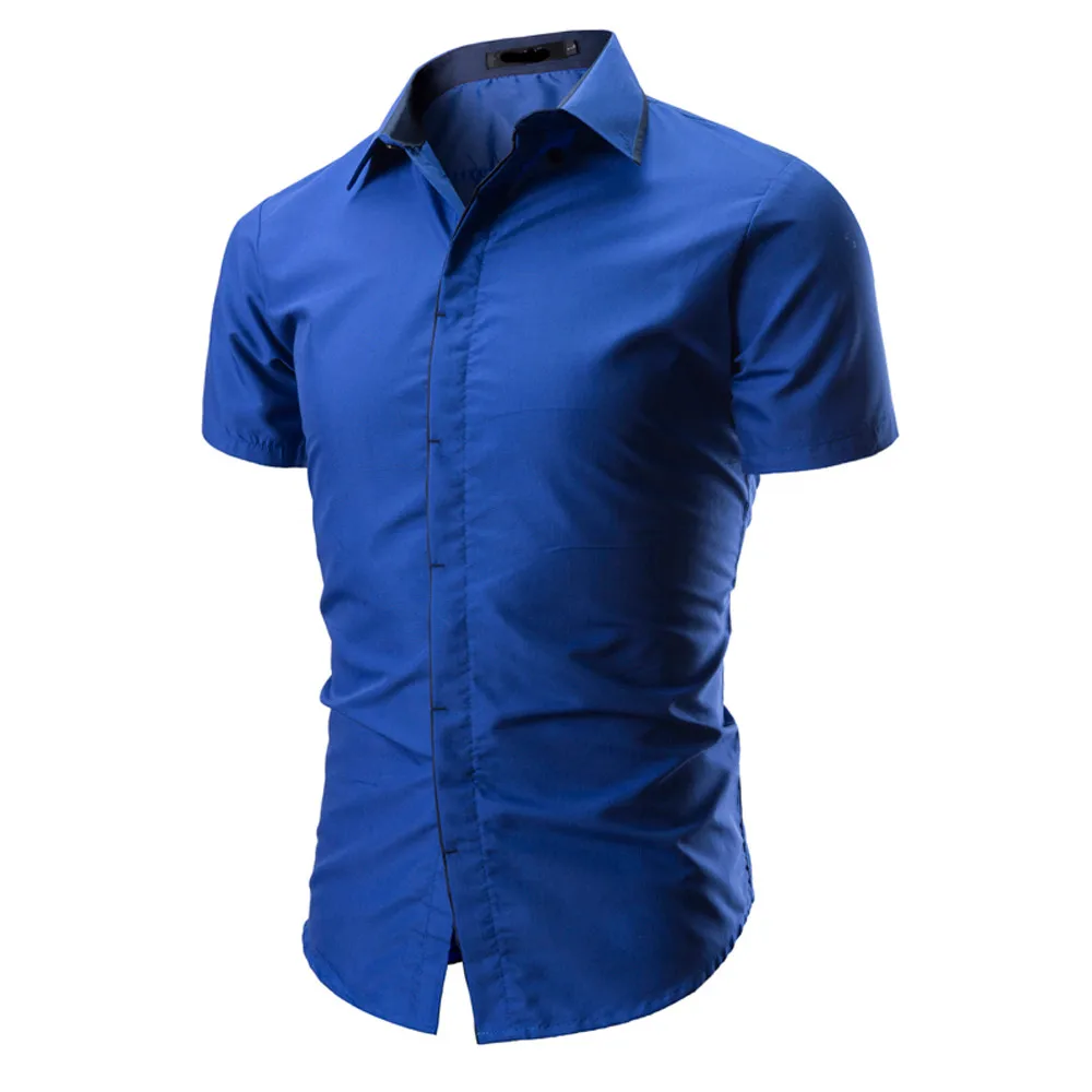 MUQGEW Мужская рубашка приталенная 2019 модная мужская camisa masculina однотонная
