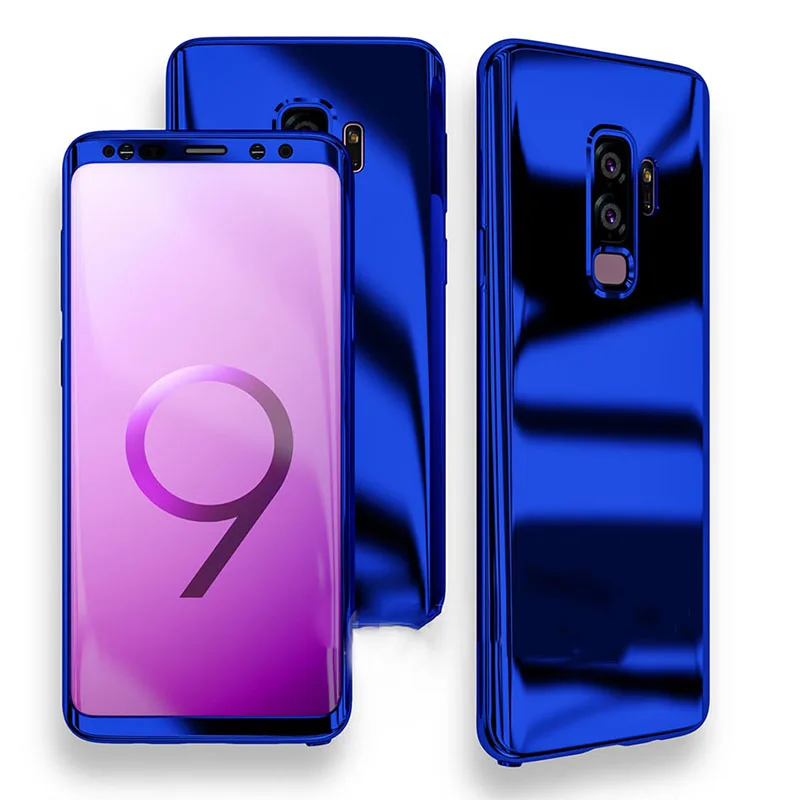 Роскошный зеркальный чехол с покрытием 360 для Samsung Galaxy S10 S9 Plus Note 8 9 противоударный