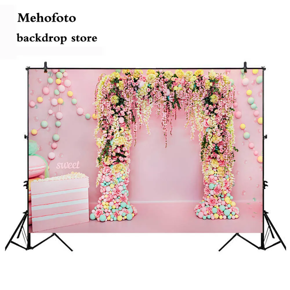 Фоны Mehofoto для свадебной церемонии фотография цветок розовый фон фотобудки