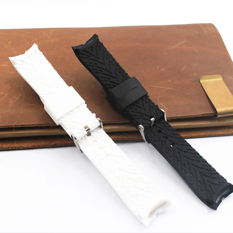 Аксессуары для часов 22 мм силиконовый ремешок изогнутый интерфейс мужчин и
