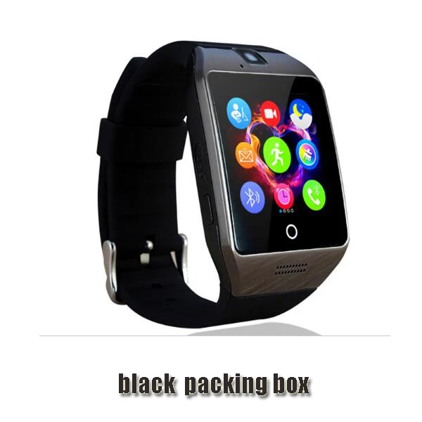 black packing box NAIKU Bluetooth Смарт часы для мужчин Q18 с сенсорным экраном большая батарея поддержка TF sim-карты камера для Android телефон Smartwatch - Цвет: black packing box