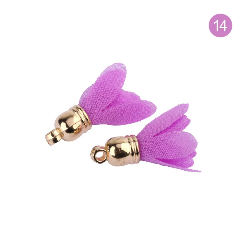 Bright purple 10 шт. мини металлическая Кепка цветок Кисточки для ювелирные изделия в стиле "Бохо" Сделай сам ремесла поставки браслет ожерелье серьги Поиск Аксессуары - Цвет: Bright purple