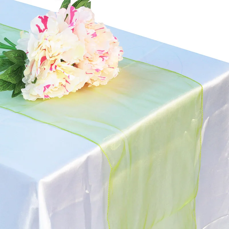 grass green 31 цвет узкая скатерть из органзы мягкий отвесный стул с обивкой банты Swag Свадебные События рождественские вечерние домашний банкетный стол Декор 1" x 108" - Цвет: grass green