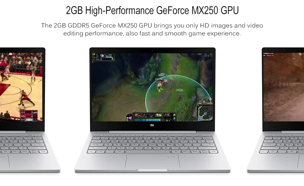 Xiaomi Mi Air Laptop 13.3 inch Windows 10 Intel Core i5-8250U / i7-8550U NVIDIA GeForce MX250 8GB RAM 256GB SSD Fingerprint