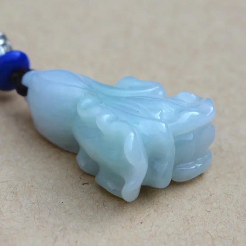 Натуральный бутик светильник зеленый Jadeite Jades кулон резные Капустные цветы