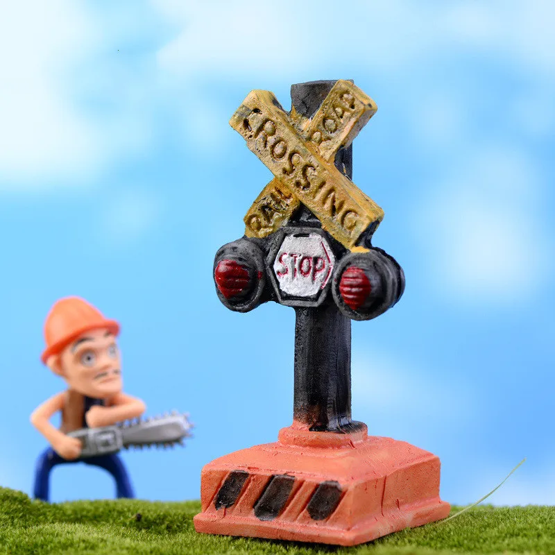 Simulation Road Sign Station Models Anime Figure Cartoon Resin Decoration DIY Creative Crafts Material Assembly Ornaments Figma | Игрушки и
