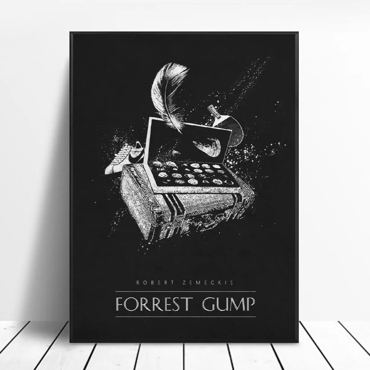 Forrest Gump черный и белый классический художественный Шелковый плакат с принтами