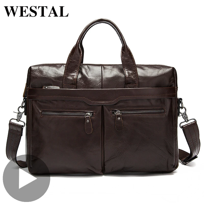 Westal портфель из натуральной кожи на плечо деловая сумка-мессенджер для женщин и