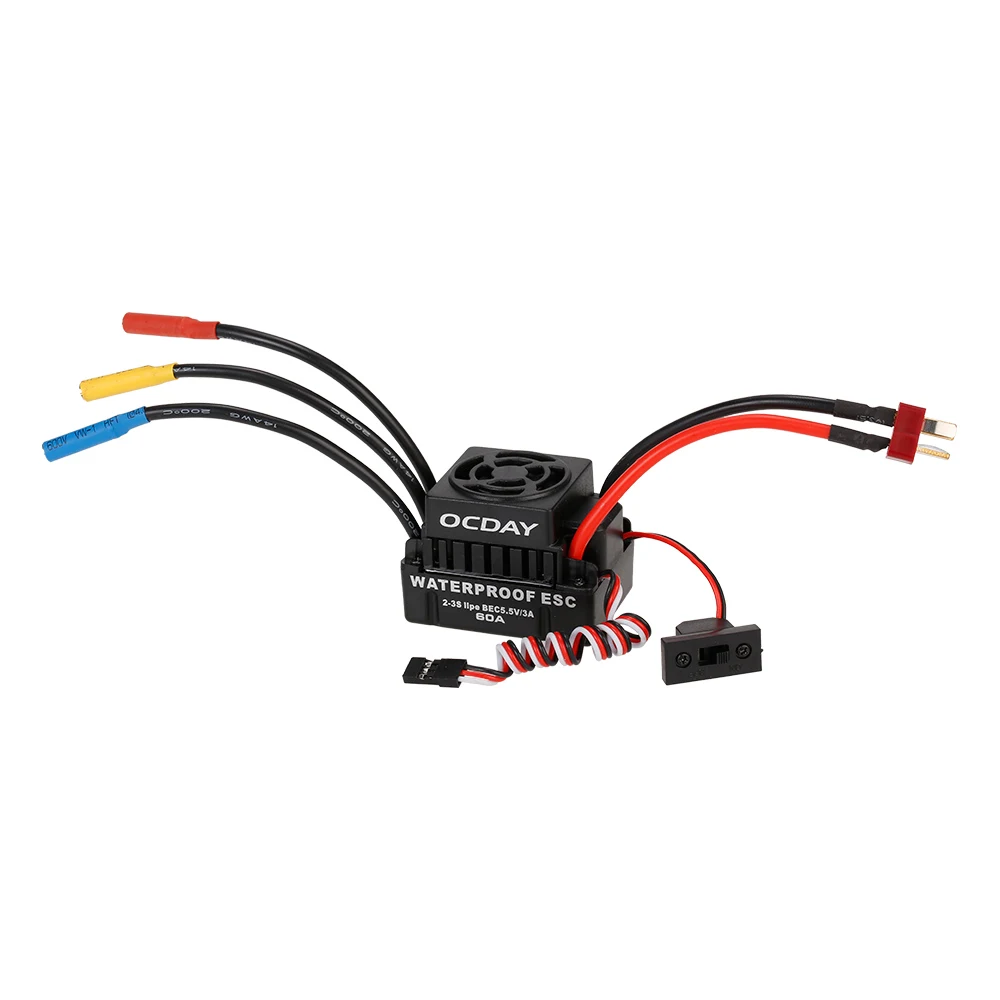 3650 5200KV 3900KV Brushless Sensorless Motor with 60A Waterproof ESC for RC Car 1:10 Truck Model SUV Crawler DIY Part | Игрушки и хобби