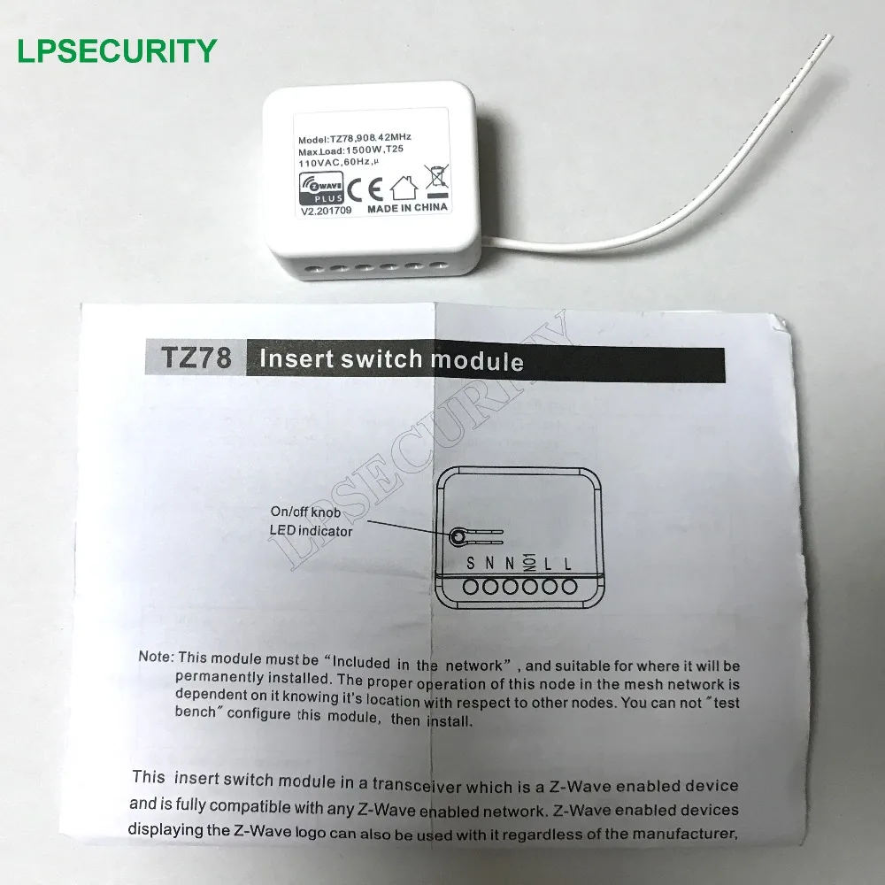 Z WAVE Plus вставной модуль управления переключателем TZ78 для системы освещением