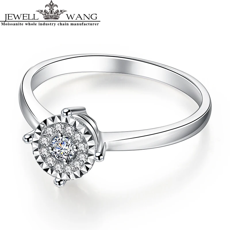 Кольцо из белого золота 18 К с бриллиантами и эффектом 1 карат|ring 18k|ring forrings for women |