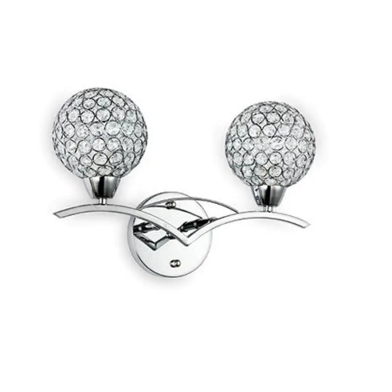 Современная хрустальная настенная лампа K9 с двумя абажурами серебристо