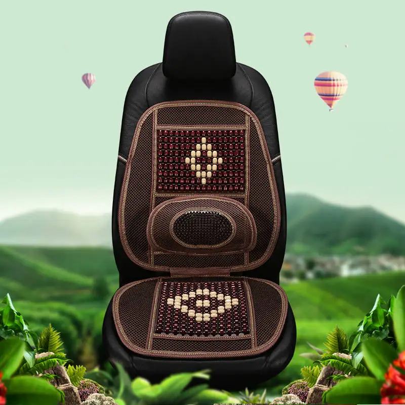 brown front 1pcs Летняя бамбуковая вентиляционная деревянная бусина, воздушная Автомобильная подушка сиденья, охлаждающая Подушка автомобиля, большое сиденье водителя грузовика, подходит для всех автомобилей - Название цвета: brown front 1pcs