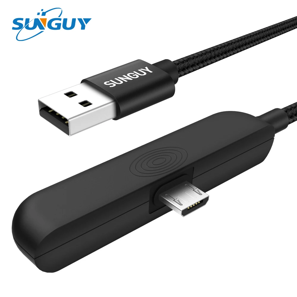 SUNGUY Micro USB кабель игровой под прямым углом 2.4A Быстрая зарядка синхронизации