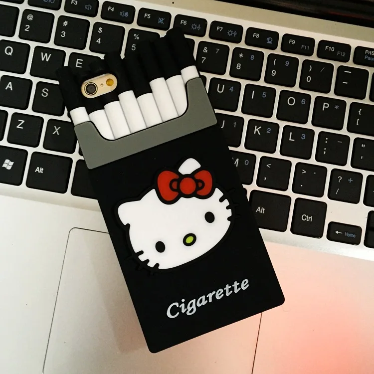 Fashion Phone Case For iPhone 6 6s Plus Silicon Smoking Kill Hello Kitty Cigarette Box Cell Cover Cases SE 5 5s |