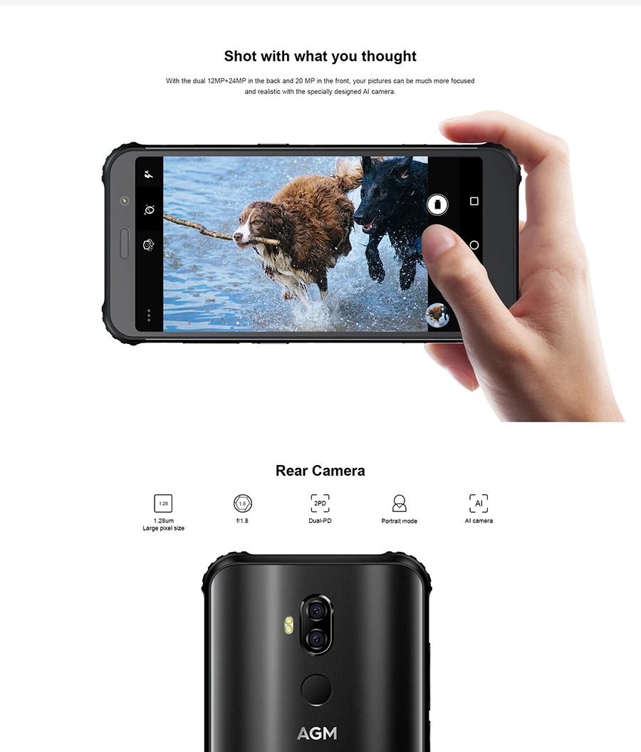 AGM X3 6GB 64GB смартфон 5,9" FHD 18:9 Восьмиядерный Snapdragon 845 20MP+ 24MP Android 8,1 OTG NFC IP68 Водонепроницаемый 4G мобильный телефон