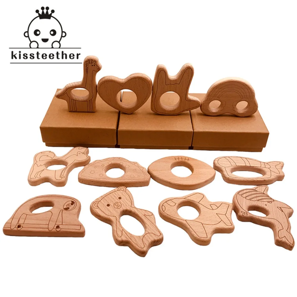 Прорезыватель для зубов ручной работы из бука 10 шт.|Детские прорезыватели| |