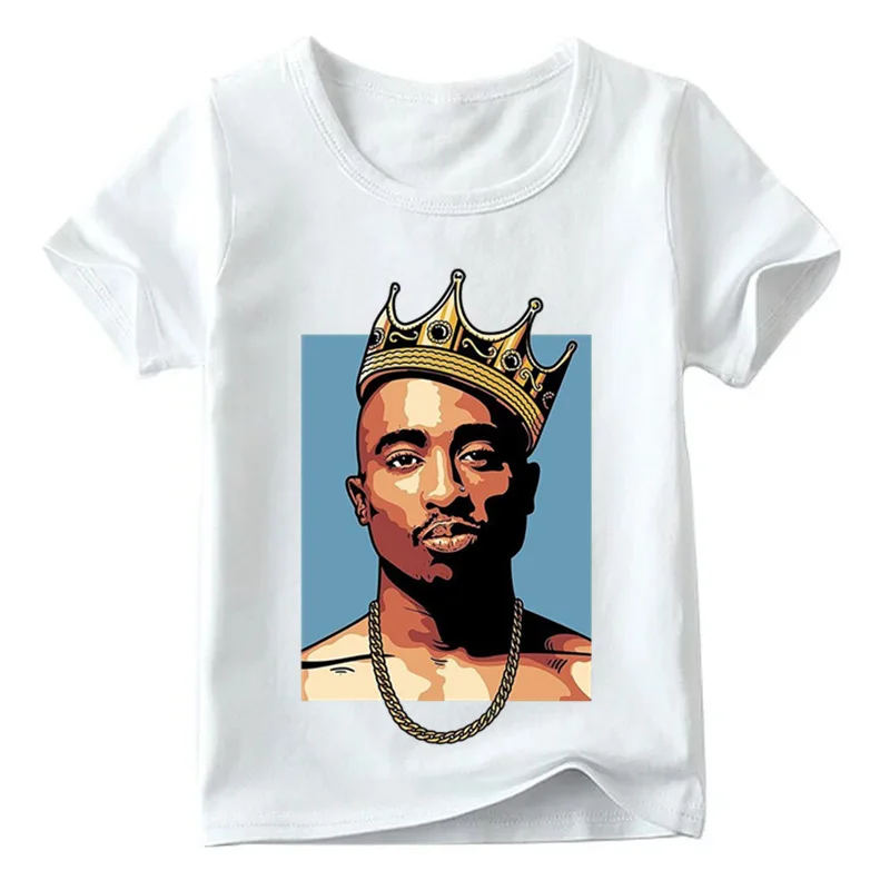 Детская футболка с принтом Swag в стиле хип хоп летняя модная Tupac для маленьких