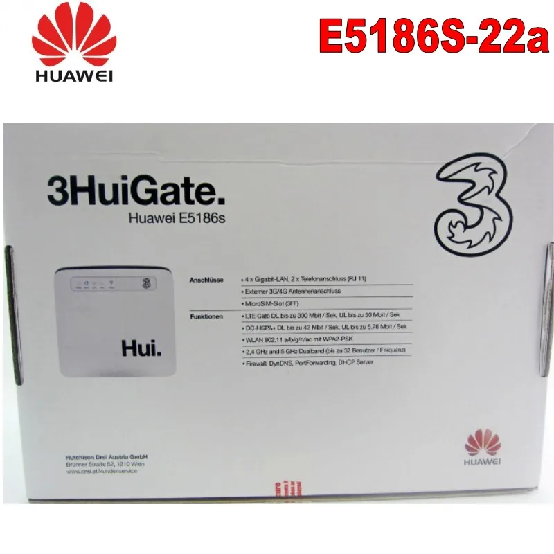 Беспроводной роутер Huawei 4G разблокированный E5186 E5186s-22 LTE FDD 800/900/1800/2100/2600 МГц 6/300
