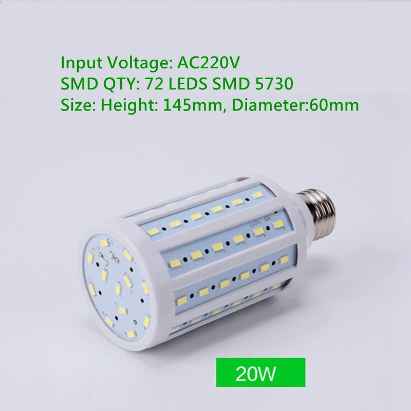 Светодиодная лампа 5 Вт 10 15 20 25 30 40 60 SMD5730 светодиодные лампы AC220V Spotlight