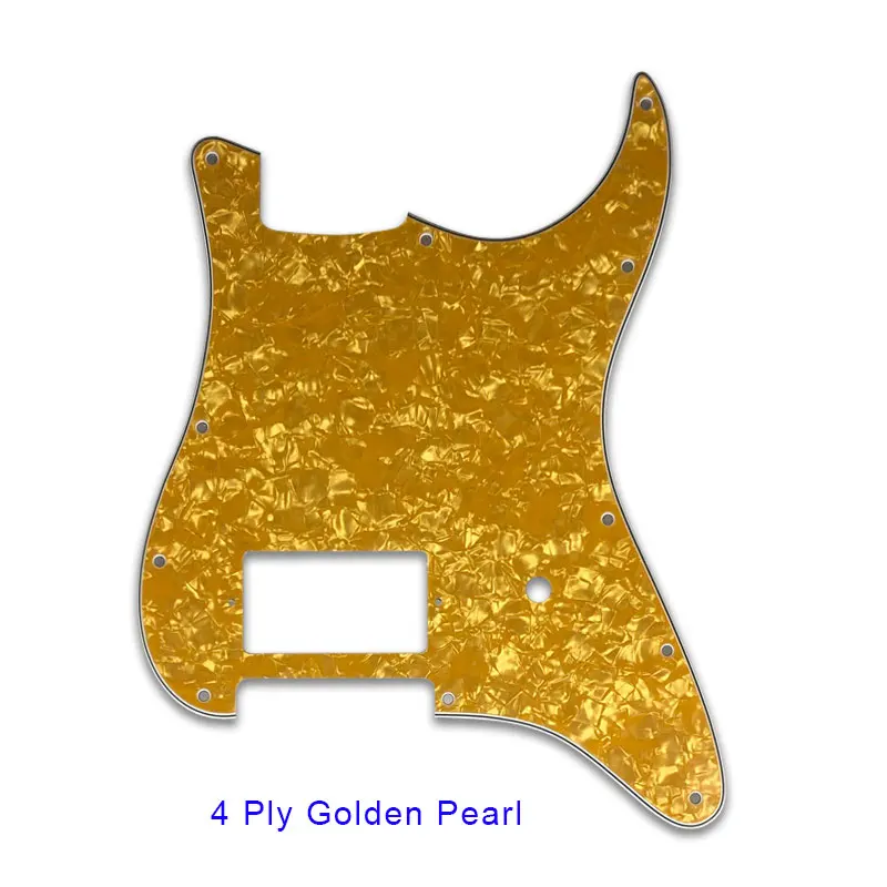 4Ply Golden Pearl Pleroo пользовательские гитарные части-для США/Мехико 11 отверстий Strat spec пустой накладки с мостом PAF Humbucker царапина пластины - Цвет: 4Ply Golden Pearl
