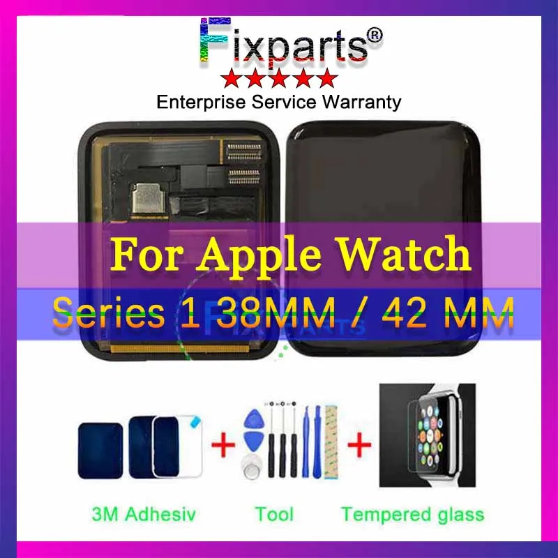 Для Apple Watch Series 1 ЖК-дисплей сенсорный экран дигитайзер 38 мм/42 мм Pantalla Замена для Apple Watch 1 ЖК+ закаленное стекло