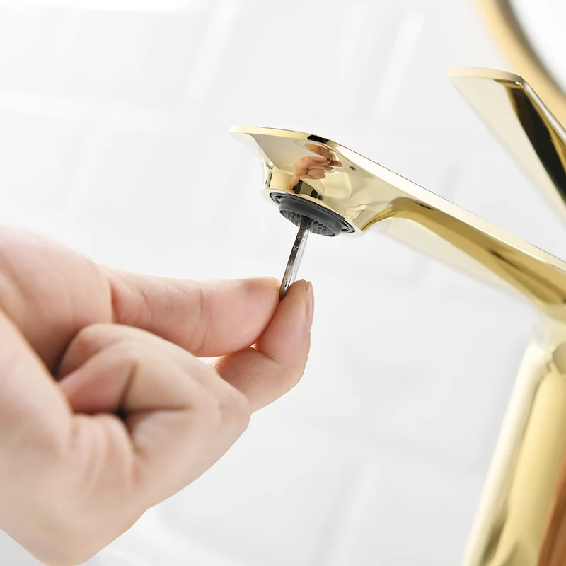 Смесители для раковины Fapully кран с одной ручкой золотистый черный керамической