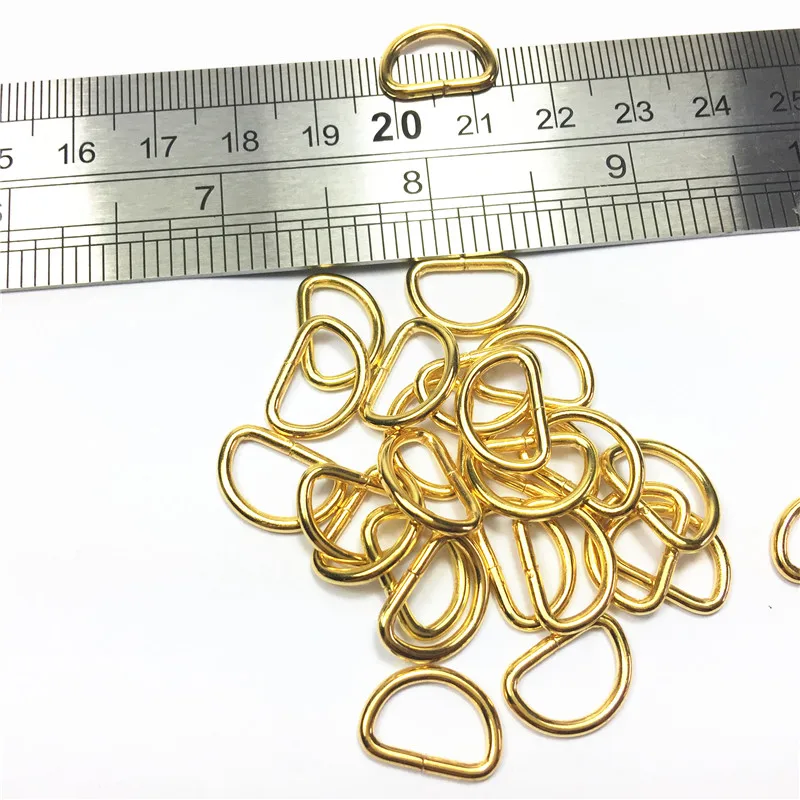 10шт. металлических карабинов для несвариваемых металлических колец, никелированные колечки D-образной формы для ремней, сумок и пристегиваемых аксессуаров к одежде