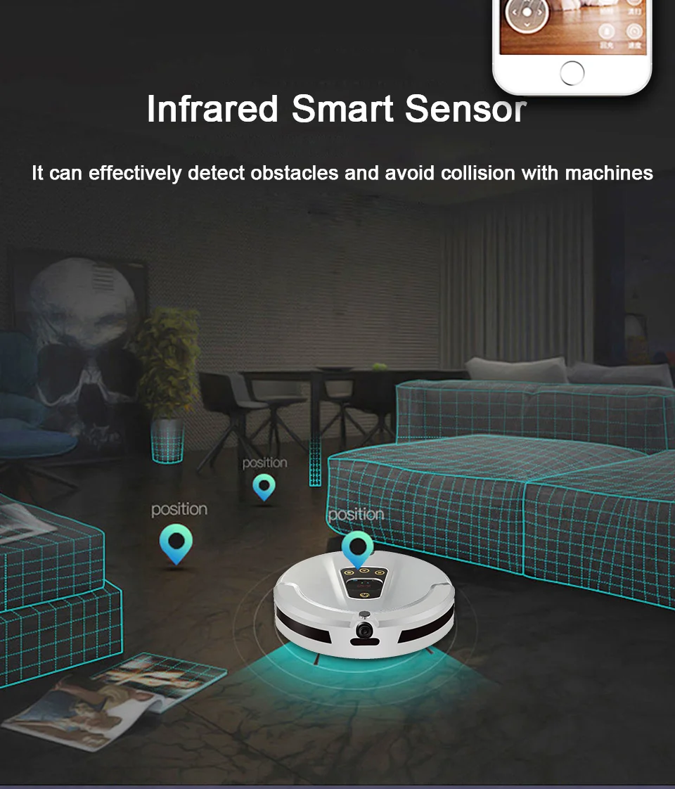 PhoReal FR-T плановый Route Роботизированный пылесос камера монитор функция WiFi робот пылесос
