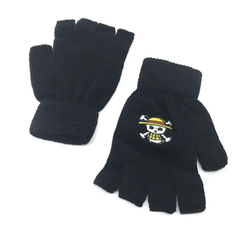 Перчатки унисекс перчатки без пальцев аниме один предмет Пираты Jolly Roger Luffy