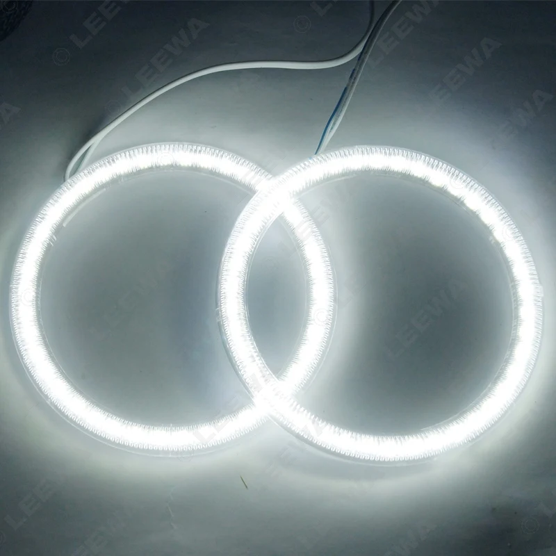 LEEWA белый/синий/желтый автомобиль LED Halo кольца ангельские глазки DRL головная лампа
