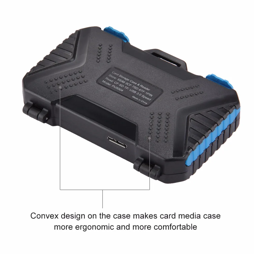 PULUZ кардридер+ 22 в 1 чехол для карт памяти USB 3,0 SD CF TF кардридер с функцией OTG чехол для Карт Коробка для хранения