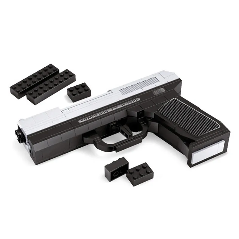 MP-45 полуавтоматическая модель оружия 1:1 3D 268 шт. черная пистолета конструктор