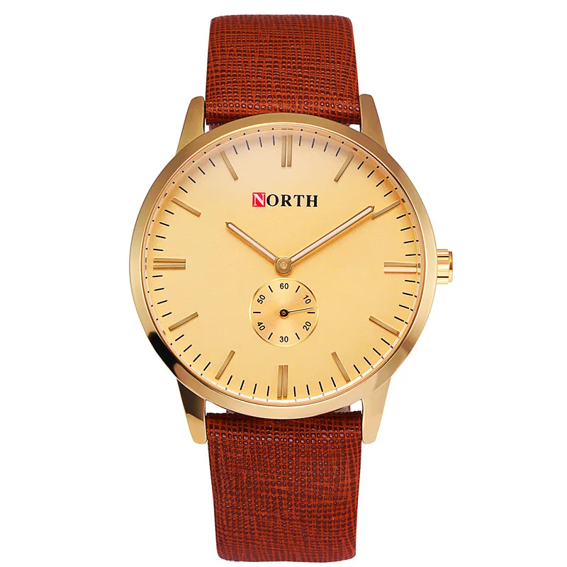 Элитный бренд north часы для мужчин кожа best водостойкий Relogio Masculino Montre Homme синий