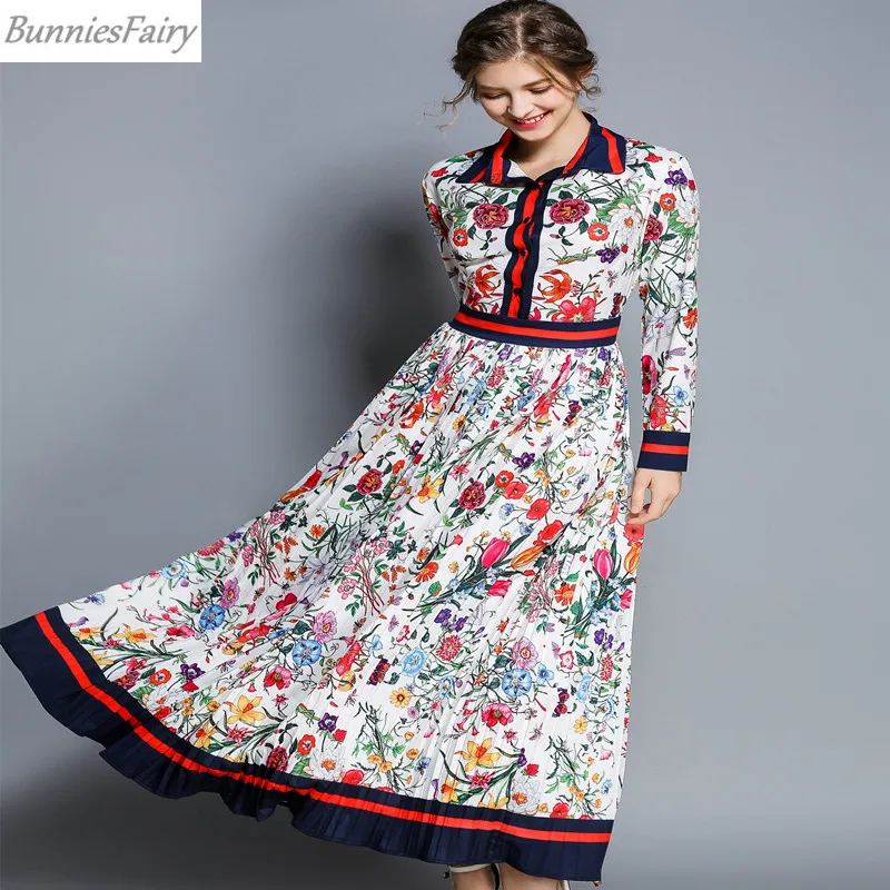 BunniesFairy осеннее женское шикарное элегантное подиумное винтажное Ретро цветочное