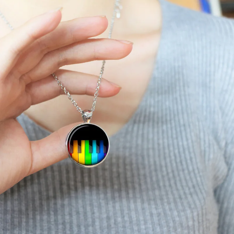 Ожерелье с радужным пианино-ключами подвеска чокер ожерелье для женщин и мужчин