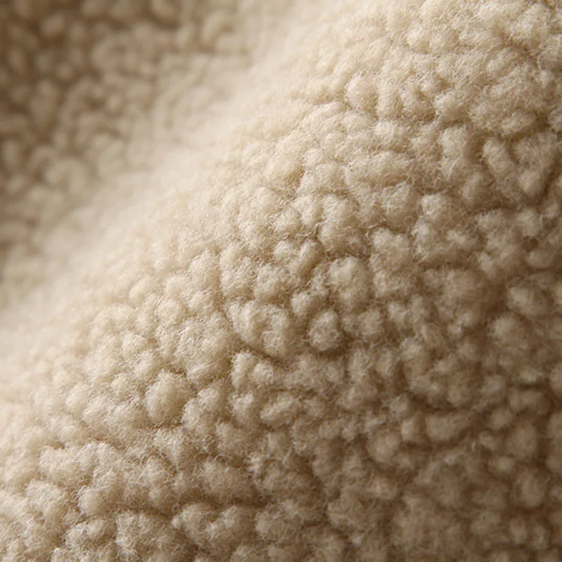 

1 Kg 2020 New Arrival Loose Lamb Wool Cardigan Solid Color Hooded Long Fashion Coat Knitted Sleeve Stitching Warm Jacket Okb10