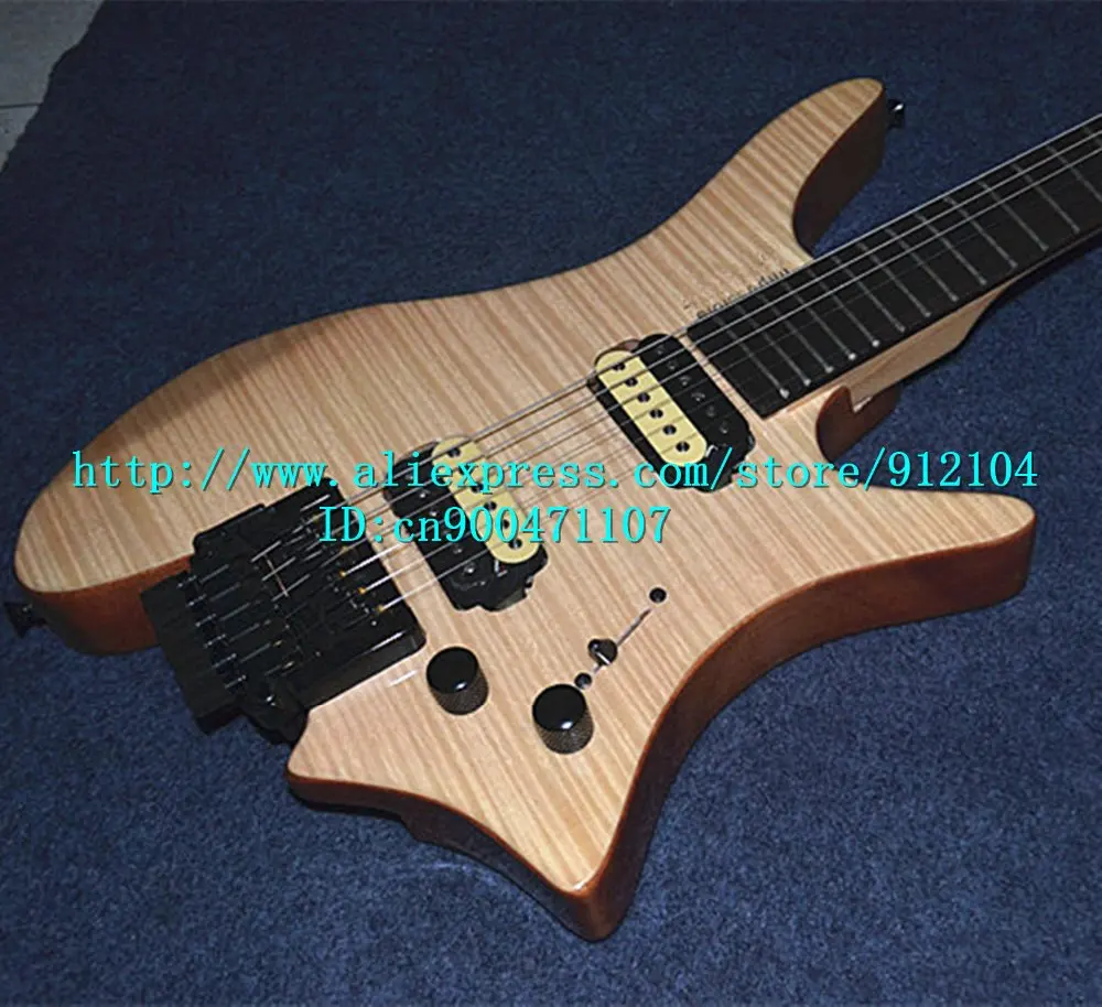 Новая fanned fret электрогитара без головки грифа в натуральном корпусе из красного