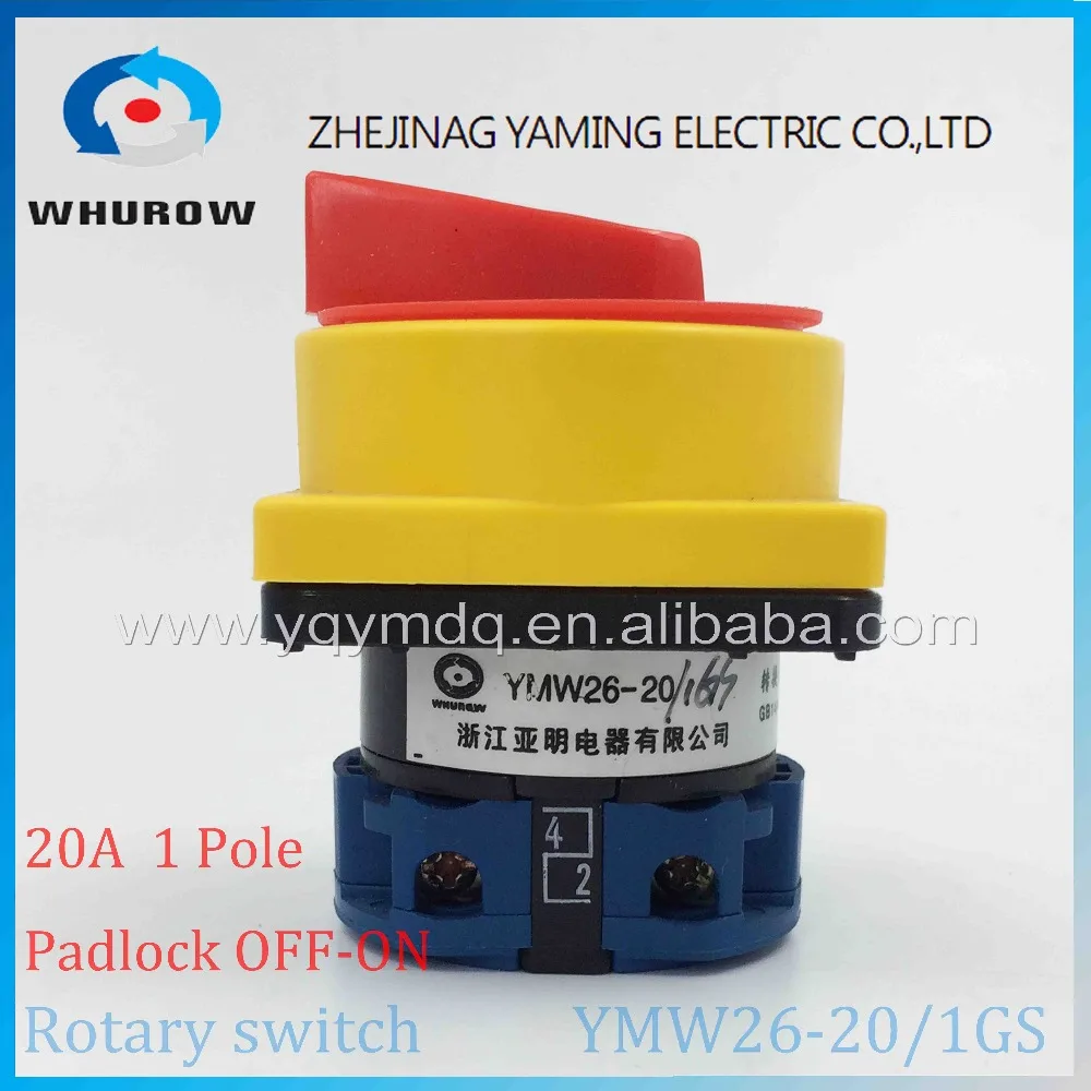 LW26 YMW26 20/1GS поворотный переключатель 2 постион Off на замок 690 В 20A 1 полюс