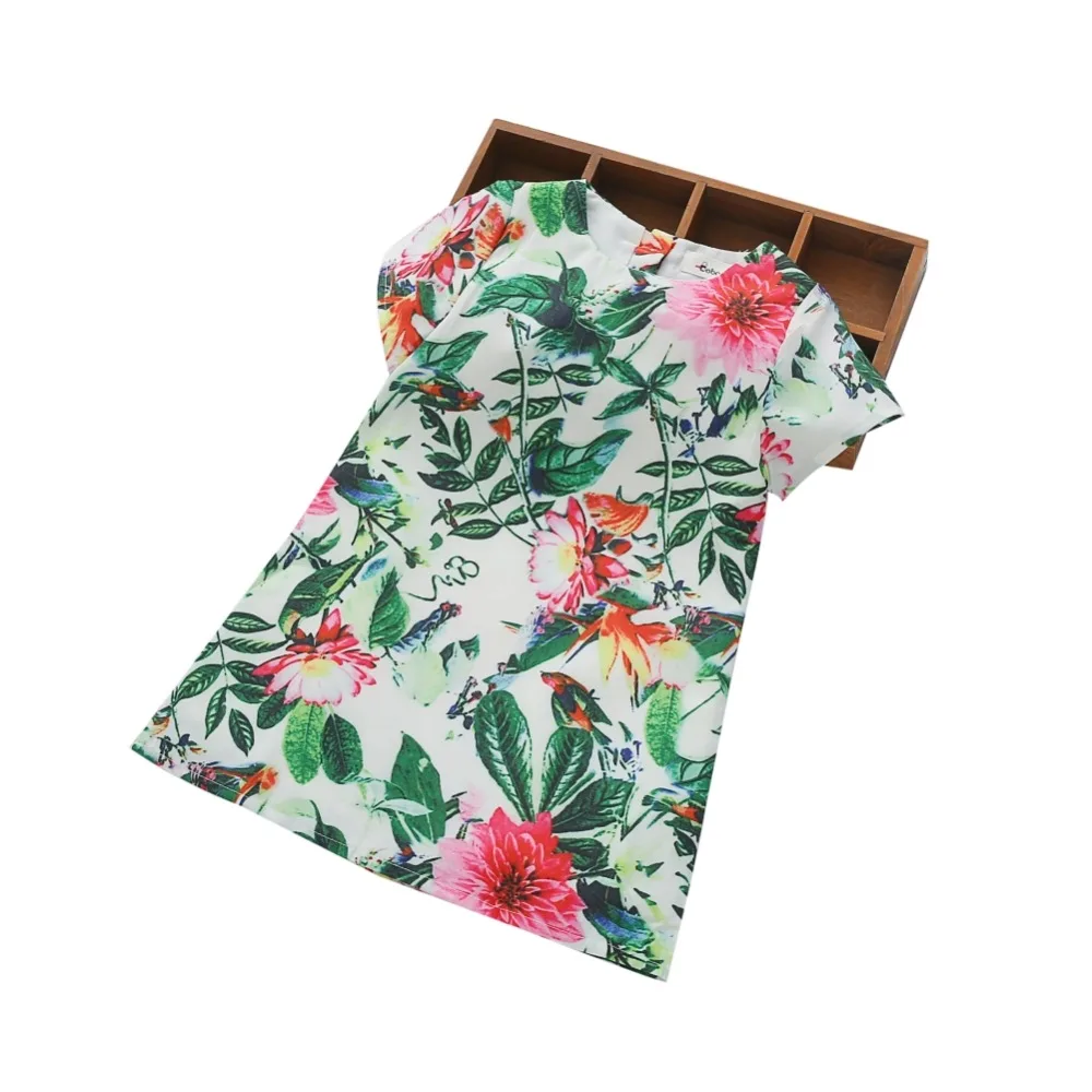 Children Baby Dress Cotton Girls Vestidos Dresses Print Casual Short Floral A-Line Sleeve | Детская одежда и обувь