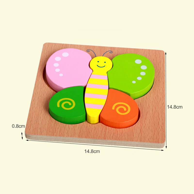 Деревянные головоломки с животными для малышей 1 2 3 лет обучающие игрушки
