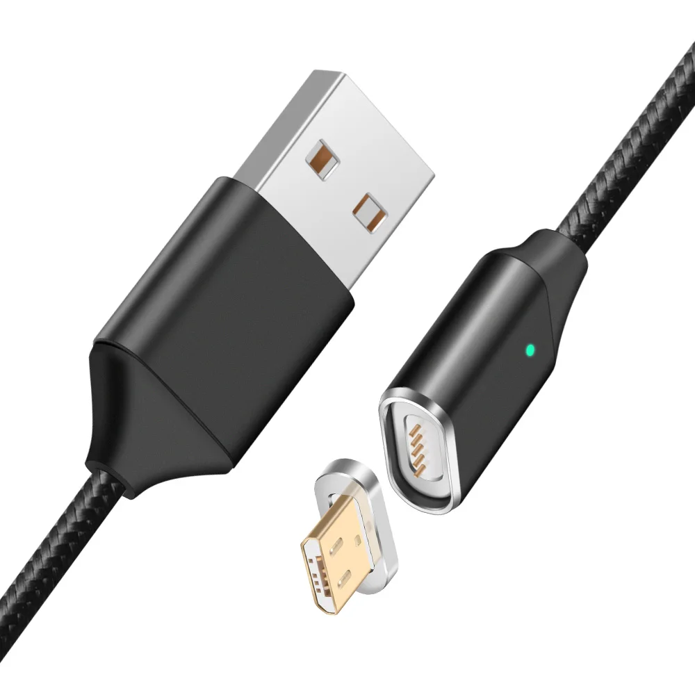 Black Micro Cable Магнитный кабель Нейлон Плетеный Магнит Micro USB кабель для быстрой зарядки передачи и синхронизации данных Зарядное устройство для подключения кабеля к кабелю для Xiaomi samsung Android - Цвет: Black Micro Cable