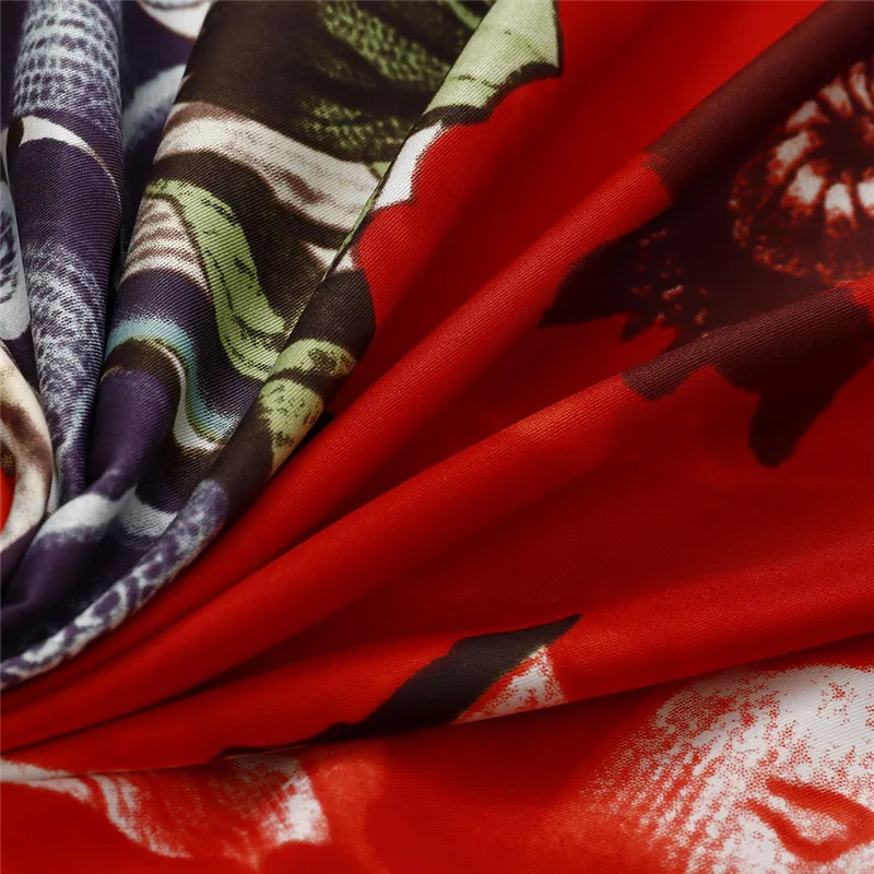 POBING 100% Silk Scarf Women Spain Large Shawls Flowers Print Stoles Square Bandana Luxury Kerchief Female Foulards 130CM |