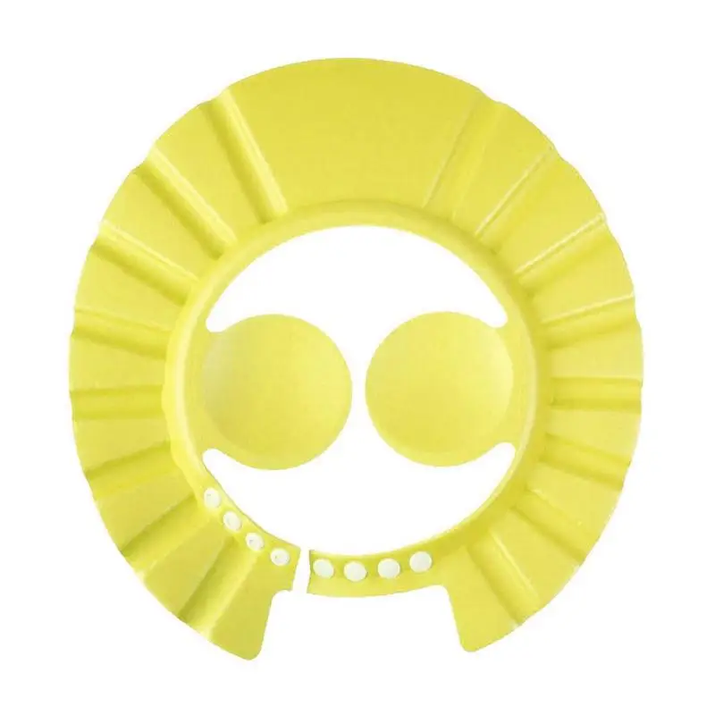 with ear yellow 1 шт., Регулируемая Кепка для душа из ЭВА, для купания детей, шапочка для душа, для ухода за ребенком, защита для ванны, аксессуары для душа для детей - Цвет: with ear yellow