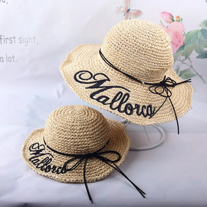 New Summer Sunscreen child Girl Ladies Women Foldable Striped Bow Cap Big along hat Sun beach lm37 | Детская одежда и обувь