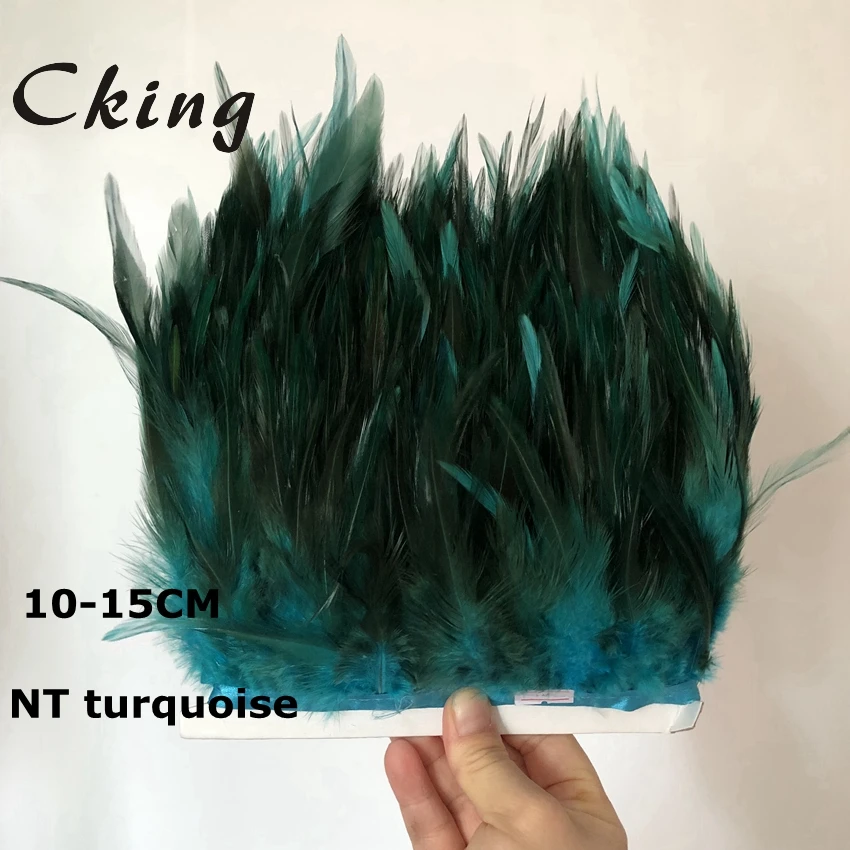 10 метров белый Куриный перо планки 10-15 см 4-6 дюймов DIY седло для петуха перо отделка бахромой пришит на атласной лентой ремесла