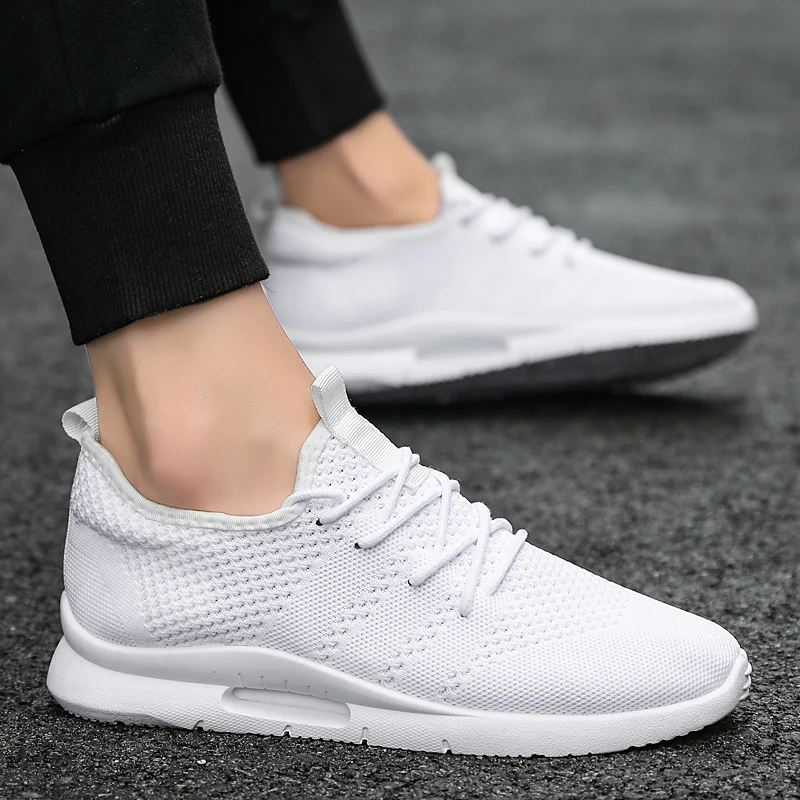 Men Tennis Shoes Lace Up Men Sport Shoes Breathable Mesh Sneakers Tenis Hombre Man Shoes Chaussures Homme Black Trainers cheap
