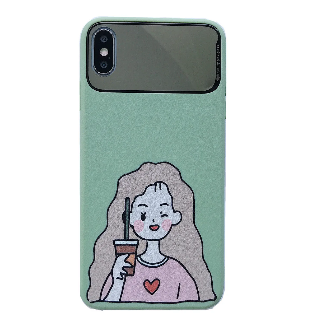 Cute Cartoon Couple Korean Phone Case For iPhone 7 Puls 6 6S 8 Retro Mirror Silicone Soft X Xr XsMax Xs |