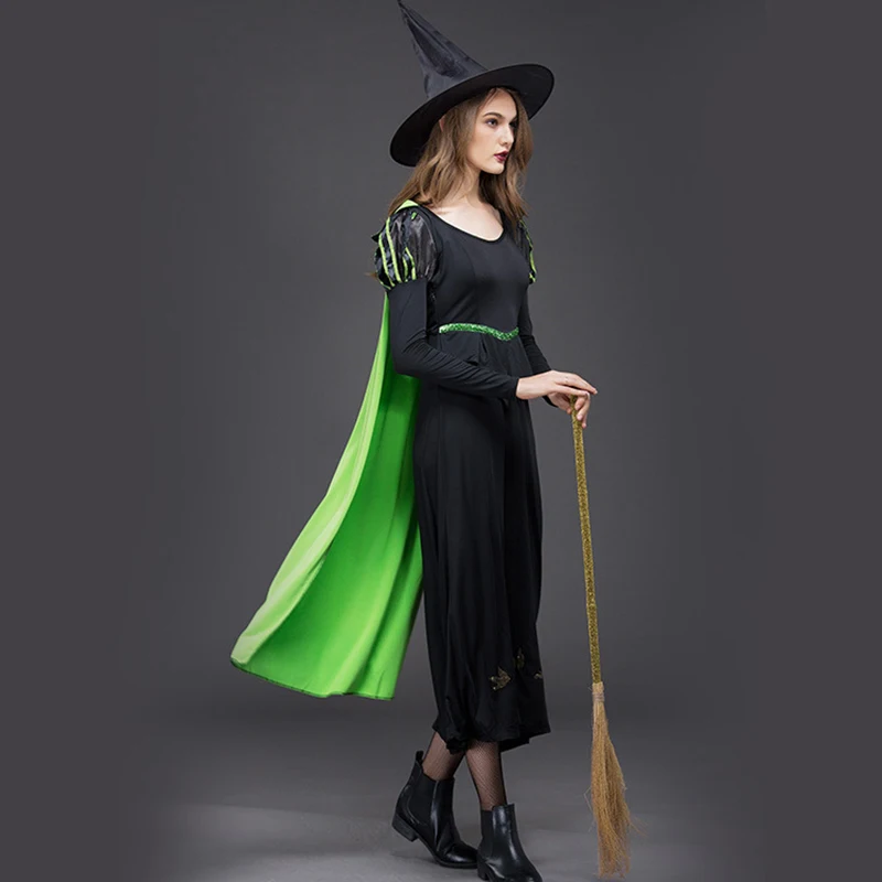 Free shipping new magic girl game suit sexy high shredded milk fiber long sleeve dress Halloween Witch cosplay Costume adult |